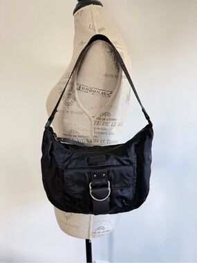 Lauren Ralph Lauren Black nylon Shoulder Hobo with Buckle Detail